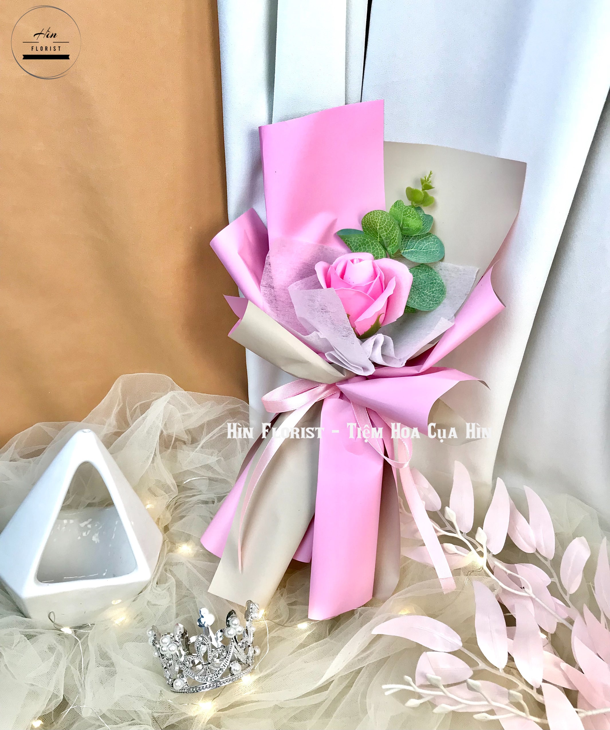 hoa sáp bó 1 bông hồng hoa sáp bó 1 bông hồng