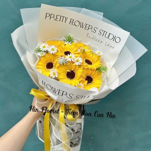 Bó hướng dương sáp mix tana
