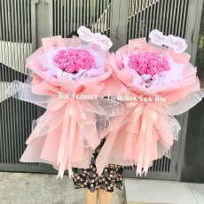 bó 19 hoa sáp hồng tươi