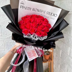 bó 20 hoa hồng sáp đỏ