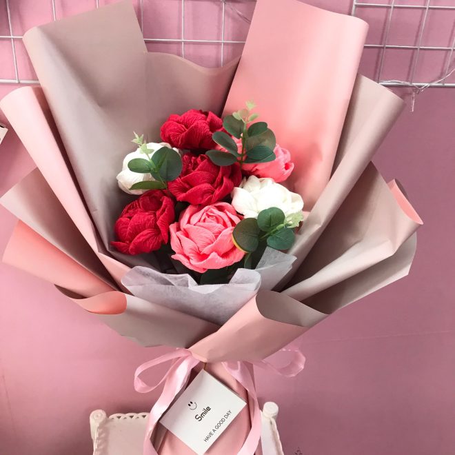 bó hoa giấy nhún 7 bông