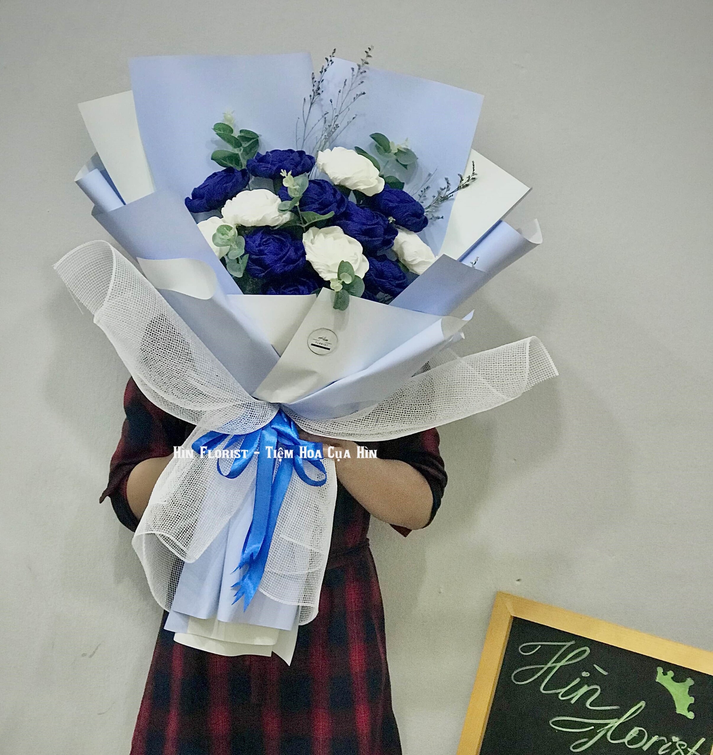bó hoa giấy nhún xanh bó hoa giấy nhún xanh