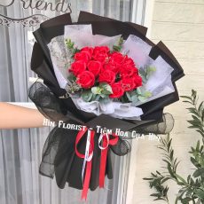 bó hoa sáp đỏ 18 bông