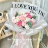 bó hoa sáp mix tone hồng