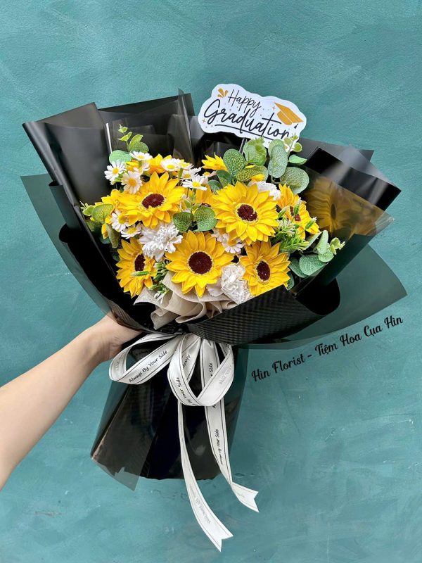 Bó hướng dương sáp mix cúc