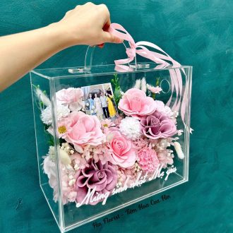 box hoa sáp mix hoa khô