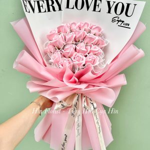 hoa sáp hồng bó 18 bông