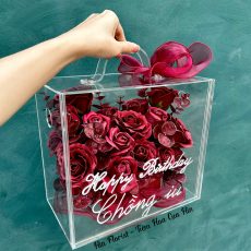 hộp hoa hồng sáp đỏ đô