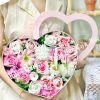 hộp hoa sáp trái tim hồng