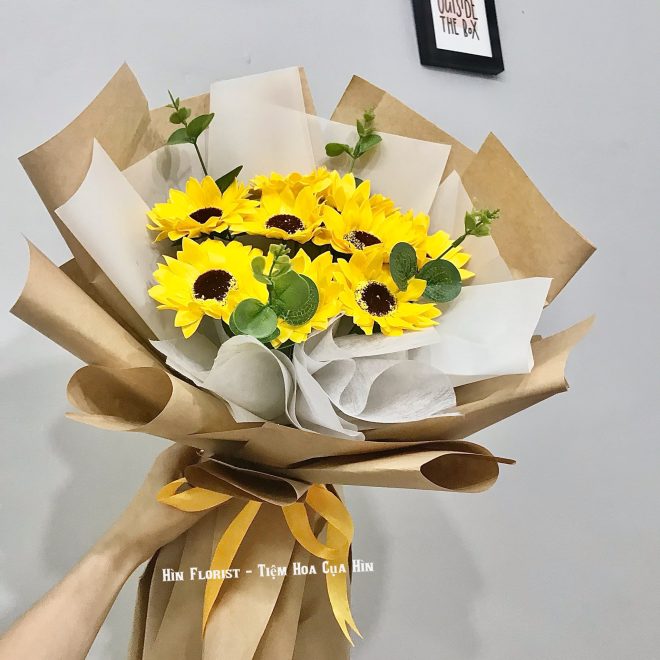 hướng dương sáp thơm bó 10 bông