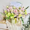 lẵng hoa sáp xanh hồng nhạt