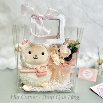 set quà hoa sáp cừu bông hồng