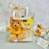 set quà hoa sáp gấu teddy vàng