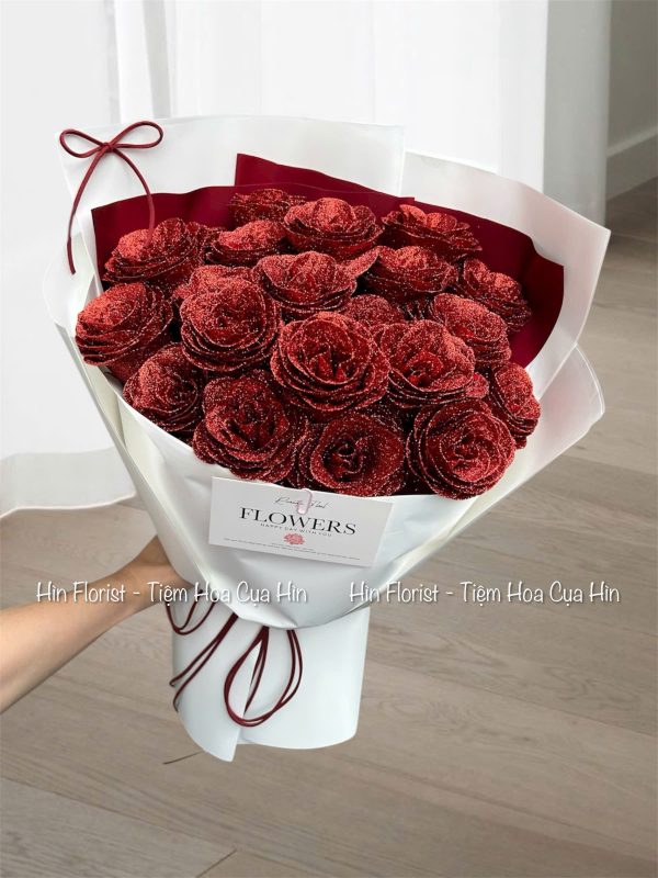 bó 22 hoa kim tuyến đỏ