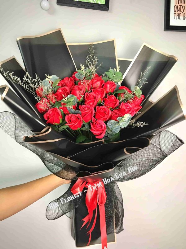 bó hoa sáp đỏ tươi 30 bông